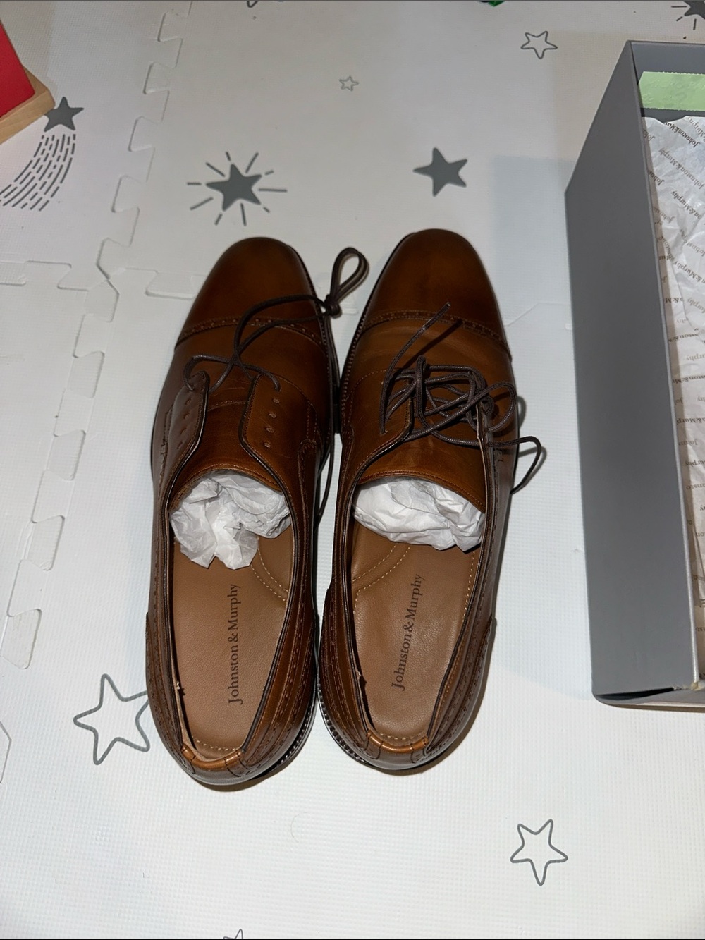 Men’s Johnston & Murphy Men's Cognac Brown Leather Derby Shoes